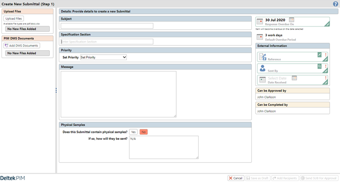 Deltek PIM_Create Document in Contract Management
